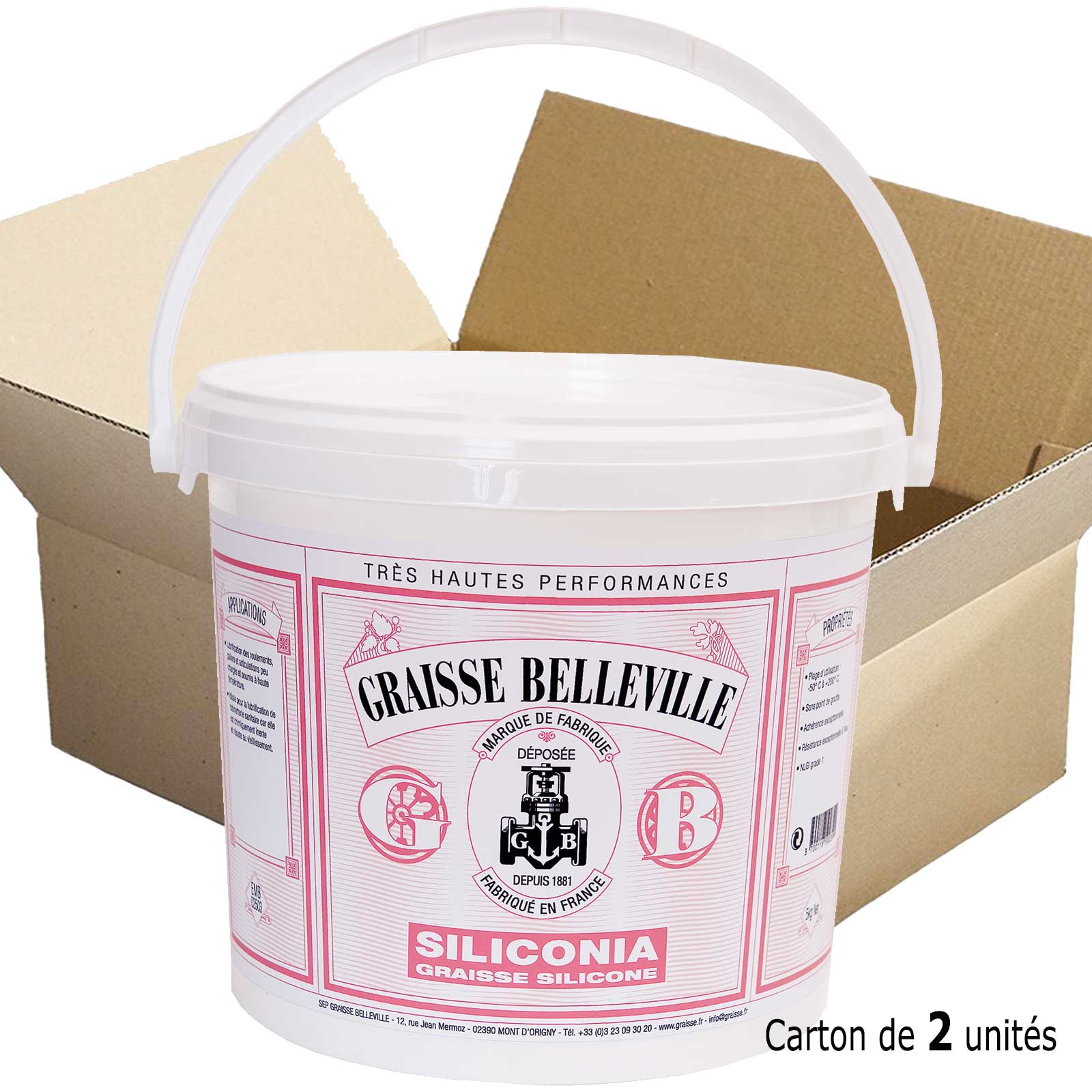 Graisse Blanche Silicone Carton2Seaux5kg - Graisse-Belleville